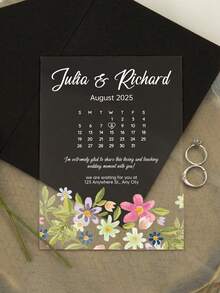 Tarjeta de invitación de boda transparente de acrílico de moda con tarjeta de respuesta con código QR, invitación de cumpleaños, invitación de 15 años, invitación de boda, conjunto de invitación de boda, invitación de boda de espejo de oro rosa con tarjeta de respuesta, invitación de 15 años, elegante personalizada - Multicolor - Ver 4