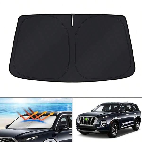 1pc Foldable Car Windshield Sunshade, Anti-UV, Sunlight Blocking, Heat Insulation