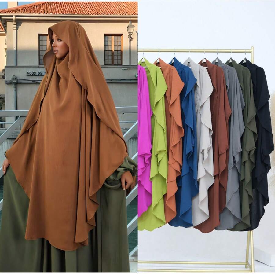 1 chiếc khăn trùm đầu Hijab Khimar bằng vải thoáng khí CEY, phù hợp cho phụ nữ sử dụng hàng ngày với áo Abaya, thích hợp cho mọi mùa, dùng làm khăn trùm đầu Abaya cho váy, đi biển, nghỉ lễ, du lịch.