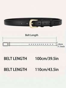 1pc/2pcs-Fashionable Women Belt With Metal Buckle, Suitable For Various Festivals, Parties And Casual Occasions