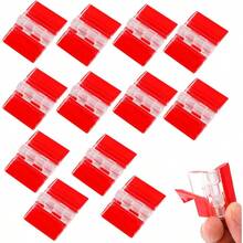 12 piezas de bisagras pequeñas de plástico transparente de acrílico autoadhesivas continuas, herramientas para gabinete, cajón, mueble, soporte de exhibición DIY de 35x25 mm - 35 x 25 mm - Ver 1