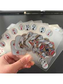 1 盒透明塑料扑克牌、娱乐游戏和其他派对娱乐游戏卡 - 透明色 - 查看 5