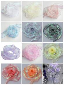 لفتان من شريط الأورجانزا ذو ذيل السمكة الأيريديسنت بعرض 4 سم، مادة رقيقة وأثيرية، شريط تغليف الزهور والهدايا والملابس والأغطية الرأس والفيونكات، شريط الزفاف، شريط الورد اليدوي DIY، شريط ديكور صندوق الكعكة والزهور، شريط سيارة الزفاف القماشية الحمراء، تغليف الهدايا، صنع الفيونكات، ديكور حفلات الزفاف والأعياد