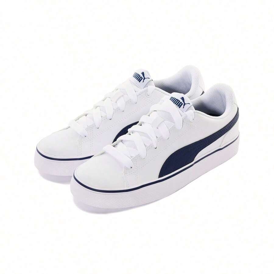 Puma Unisex Classic Casual Low-Top Vulcanized Sneakers - Puma White-dark Blue - View 1