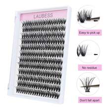 Cluster Lashes 240pcs 40D DIY Eyelash Extension D Curl Long Individual Lashes Mixed TrayMink Lash Clusters Extensions 0.07 0.10 Black 40D-0.07D-9-16mm - Multicolor - View 5