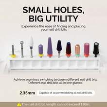 Acrylic Nail Tool Storage Box (Only Box), Portable Dustproof Stand Displayer Holder Organizer Container Manicure Efile Accessories Nail Drill Kit Case, Travel Salon Home ReadyToGoTravelEssentials - 白色 - 查看 4