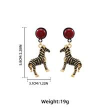 1 Pair Zebra Pattern Dangle Earrings For Women, Suitable For Daily Wear, Parties And Music Festivals