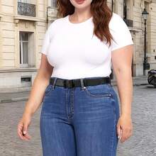 1条加大码女士休闲腰带，经典黑色搭扣腰带，适合日常休闲、大学、通勤、返校季等场合，尺码从L到3XL，是情人节的理想礼物。 - D - 查看 7