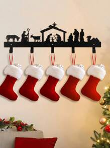 CIFbuy 1 Piece Of Exquisite Christmas Hook, Suitable For, Exquisite Craftsmanship, Unique Shape, Can Easily Hang Christmas Stockings, Lights And Other Decorations - A Great Choice To Add Christmas Atmosphere, Suitable For Bedrooms, Entrances And Other Spaces Decorative Hooks