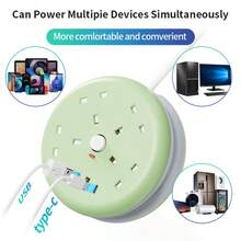New Multifunctional Power Board/Power Socket/Strip Plug, Equipped With 4 Power Sockets, Matched With (2 USB-A) (2 TYPE-C), 2m/6FT Power Cord/Automatic Short Circuit Protection Function/Suitable For Home, Office, Kitchen, Garage, Outdoor.