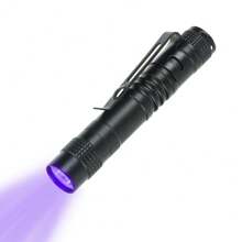 1pc 395nm UV Black Light Flashlight, Small Portable Pocket Pen Lightsfor Leak, Pet Urine, Hotel Inspection, Dry Stain And Dye Detector Ultraviolet Invisible Ink Torch, Ore Moneyscorpion Detection Lamp (Notinclude Battery)