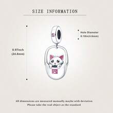 tiantianxue 1 Stück Silber-beschichteter beliebter Schmuck, eleganter hochwertiger kreativer Anhänger mit Katze die Schmetterling spielt/Niedliche Katze/Kreative Katzenkorb, geeignet für Frauen Armbänder/Halsketten Schmuck-DIY