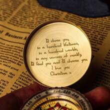1pc Personalized Compass, Luminous Compass, Gift For Him, Anniversary Gift For Boyfriend, Long Distance Gift, Valentine's Day Gift, Engraved Compass, Personalized Engraved Brass Compass | Custom Compass Gift For Work, Gift For Friend Or Him/Her | Anniversary Birthday Wedding Gift