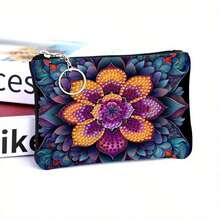 1pc DIY Flowers Diamond Art Coin Purse Pouch With Zipper - Size 12cm*9.2cm/4.72in*3.62in, PU Leather Crystal Rhinestone Diamond Painting Bags For Carry Cash And Daily Use, Fashionable Mini Change Bags, Card Bags, Great Gifts For Women, Friends And Family, Suitable For Birthday, Wedding, Thanksgiving, Christmas, New Year Holiday Festival Party - Multicolor - View 13