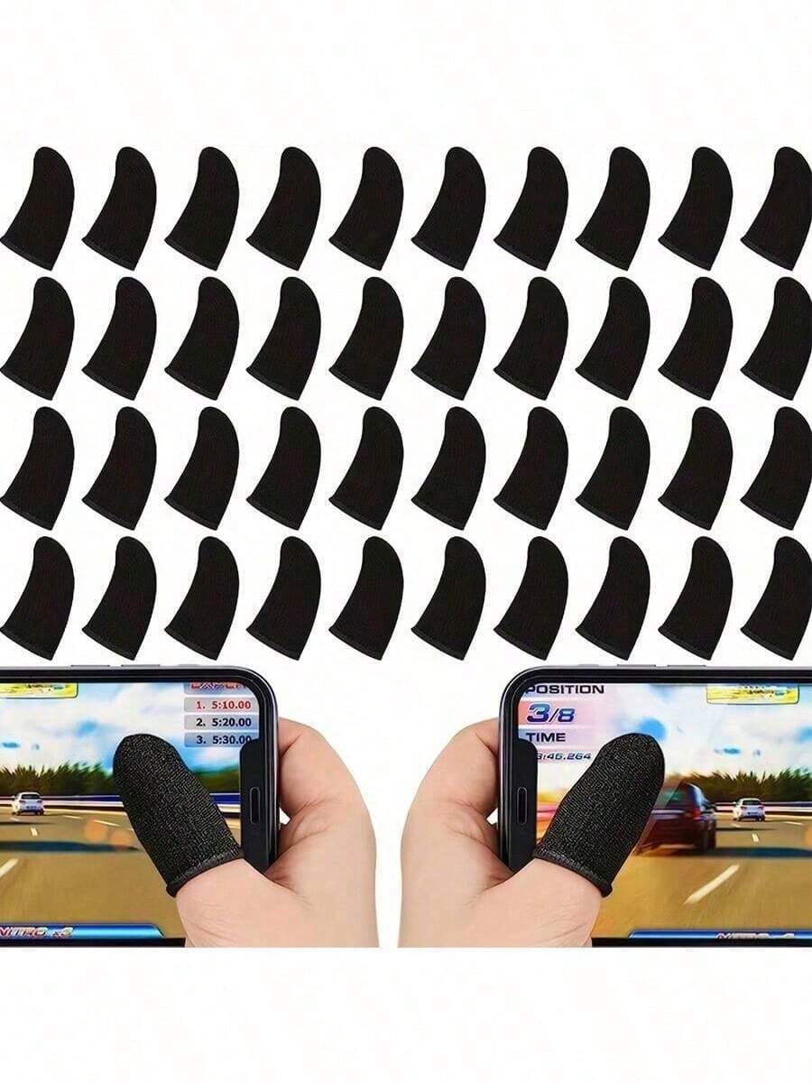 20-100 CÁI Bao ngón tay bằng sợi carbon màu đen Kiểu dáng đơn giản Bao ngón tay cái liền mạch Màn hình cảm ứng Chống mồ hôi Bao ngón tay thoáng khí