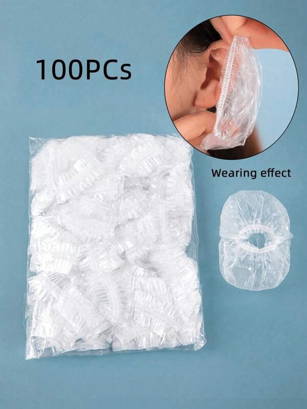 100/200pcs Disposable Ear Covers, Waterproof For Dyeing, Shower, Bathing, Beauty, Hairwash, Prevent Water From Entering Ear Holes