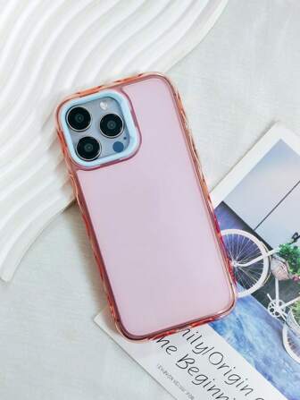 1 pièce Étui de téléphone en TPU jelly bicolore ondulé compatible avec