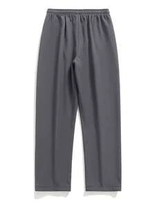 Men's Fashionable Casual Thick Straight Leg Pants - Dark Grey - View 2
