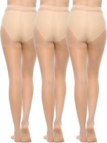 1pc/3pcs/6pcs 20D Women's Sheer Opaque Pantyhose, Skinny Fit Silky Tights, High Waist Hosiery With Reinforced Toe