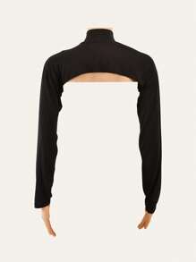 1 Stück Damen einfarbiges Modal Elasthan UV-Schutz Rollkragen Top mit Kontrastärmeln, Mockjacke mit Ärmeln, in verschiedenen Farben erhältlich, Nahost-Stil