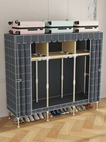 1pc Wardrobe With Door, Storage Shelves, Space-Saving, Sturdy, Fashionable, Easy To Assemble And Disassemble, Portable, Suitable For Living Room, Bedroom, Entryway, Office, Home, Multi-Layer Storage, Holiday Gift, Christmas Gift, Children Gift