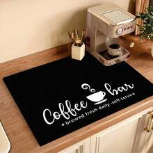1pc Coffee Cup Print Drip Mat, New Kitchen Counter Pad, Kitchen Utensil Mat - Utensil Mat, Suitable For Kitchen Counter, Applicable To Coffee Makers, Espresso Machines, Etc. - Multicolor - View 7