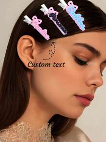 Personalisierte individuelle Haarspange aus Acryl mit Namen, Geschenk für Schulabschluss, Lehrertag, personalisierter handgefertiger Spezial-Liebes-Haarschmuck