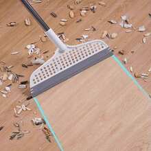 Escoba raspadora de silicona, limpiaparabrisas mágico, limpiaparabrisas de vidrio de alto lugar, fregona para suelo, escoba de limpieza de empalme para el hogar, agua de barrido para baño - Blanco - Gancho - Ver 4