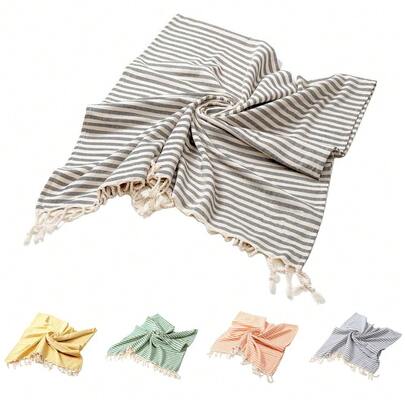 YEUZLI 1 件条纹土耳其浴巾 Fouta 速干 XXL 毛巾 100x180cm/39*71 英寸适用于水疗中心、海滩、泳池、健身房和浴室