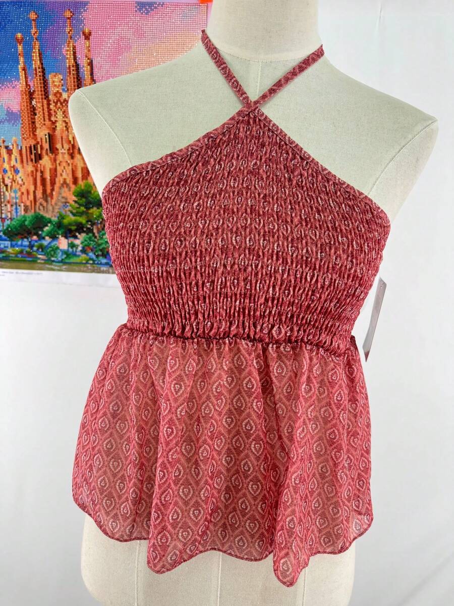 Women's Top With Prints, Casual Daily Wear, For The Summer Beach - Đỏ - Xem 1