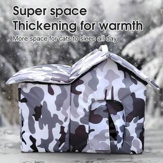 户外保暖猫床，防风隔热猫屋，适合室内外使用，小型犬，四季皆宜