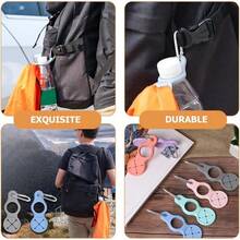 2 Pcs Lightweight Silicone Water Bottle Holders With Buckles For Outdoor Activities Camping Hiking And Travel Clip On Design For Easy Carrying - Multicolor - View 4