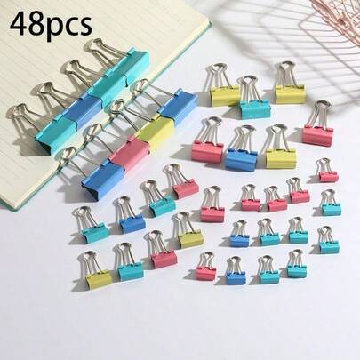48 Colorful Long Tail Metal Paper Clips, Sturdy And Resistant To Bending, Good Helper For Bill Data Classification, Suitable For Home, School, Office Scenes, Etc