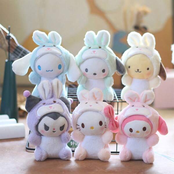 Sanrio Sanrio Cute Plush Keychains - Kitty Cat, Kuromi, ; Backpack Decoration, Birthday/Holiday/Party Favor Gifts, Back To School Gifts