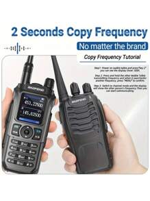 Walkie Talkie, Portable Multi Band Walkie Talkie, Handheld Wireless Copy Frequency Intercom, Type-C Rechargeable Walkie Talkie, Two Way Radio, High Power And Large Capacity