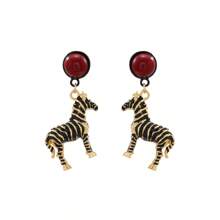 1 Pair Zebra Pattern Dangle Earrings For Women, Suitable For Daily Wear, Parties And Music Festivals
