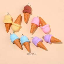 6pcs/Pack Resin Imitation Cute Ice Cream Pendant For DIY Earrings, Necklace, Keychain, Wholesale Jewelry Components - Various Styles - View 28