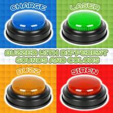 1 Set/4 piezas Juego de zumbador de mano para niños, colores verde/amarillo/azul/rojo, entrenamiento de reacción rápida, juego de aula, luces intermitentes, regalo de Navidad/Halloween/Acción de Gracias/Cumpleaños