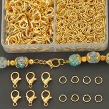 700pcs Random Color Mixing/Golden/Silver/White K/KC Gold Lobster Clasps And Split Ring Set, Including 100pcs Lobster Clasps And 600pcs Jump Rings, Mainly Used For DIY Jewelry Making, Chains, Necklaces, Anklets, Hair Accessories, Pendants