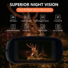 Nachtsichtgerät Infrarot Fernglas Nachtsicht 4K Night Vision Goggles 5X Digital Zoom Binoculars für Jagd, Camping, Beobachtung