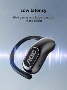 AOC ACD3504 黑色蓝牙耳机，头戴式耳机，配备大驱动器，Hi-Fi 音质，游戏，防噪音，双麦克风，佩戴舒适，无线耳机兼容智能手机 - 黑色 - 查看 7