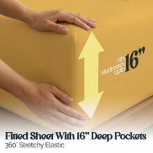 Slay Your Sleep: Cloud-Soft Cooling Bamboo Blend Sheets – 6-Piece Set W/ Deep Pockets – Breathable, All-Season Bedding, No Wrinkles, No Stress, Cozy Vibes Only – Twin, Full, Queen, King, Cal King - 金色 - 查看 5