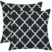 2件100%涤纶纤维枕套，抽象简约几何图案，波西米亚风格，适合装饰沙发、客厅、房间、户外露台和庭院。单面印花，不含枕芯（16英寸*16英寸、18英寸*18英寸、20英寸*20英寸）