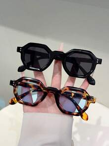 1 件女士新款复古眼镜，多色眼镜，全框时尚眼镜，女士休闲装饰眼镜 - 彩色 - 查看 9