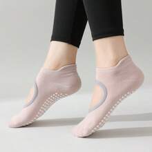 3pcs/6pcs Women's Pilates Anti-Slip Socks, Yoga Socks, With Anti-Slip Strips, Open Anti-Slip Socks, Suitable For Ballet And Barefoot Fitness