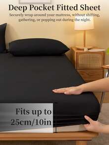 1 pieza Sábana ajustada sólida, Ropa de cama, Protector de colchón, Cubrecama, Sábana, Textil para el hogar acogedor, Protector de colchón transpirable y antipelusas, Cubrecama minimalista, Decoración del hogar en múltiples colores