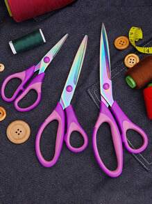 Household Tailor Scissors, Sewing Shears, Multi-Functional Handcraft Scissors, Office Scissors, Stainless Steel Titanium Plated Colorful Scissors, Hardened Sharp Blades, Ergonomic Design