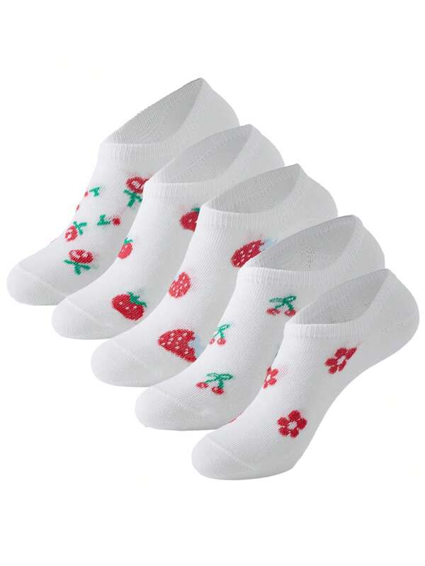 1/3/5/8/10 Pares de calcetines deportivos unisex con diseño de flores para mujeres, hombres, niños y niñas, calcetines invisibles, calcetines de tripulación, regalo para primavera y verano (SIN tarjeta blanca)