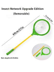 5件套儿童昆虫捕捉套装 - 包含昆虫捕捉器、蝴蝶网、镊子，户外探索套装，适合3-8岁儿童，形状和颜色随机，安全捕捉昆虫，保护儿童双手。