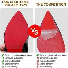 Shoe Sole Bottom Protector, Self-Adhesive Grips, Non-Slip Pads, Sole Guard, Anti-Slip Grips For Bottom Of Shoes - 紅色 - 查看 6